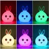 Cute rabbit silicone lamp USB Cute Pet LED color-changing atmosphere light Cute Pat Rabbit Night light details Picture